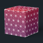 Japanese Asanoha Traditional Print Red & Purple Favour Box<br><div class="desc">Asanoha is a traditional japanese pattern based on the star shaped leaves of a hardy plant which represents vitality and growth. This pattern has long been popular on kimonos and articles for kids and babies as it is believed to bring growth and vigour.</div>