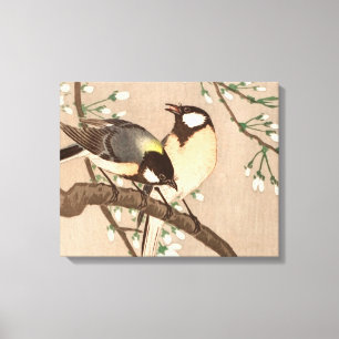 Japanese Asian Bird Chickadee Songbird Canvas Print
