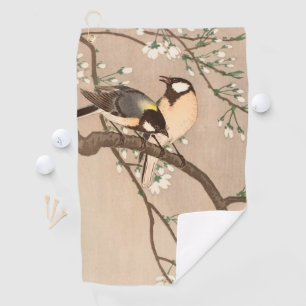 Japanese Asian Bird Chickadee Songbird Golf Towel