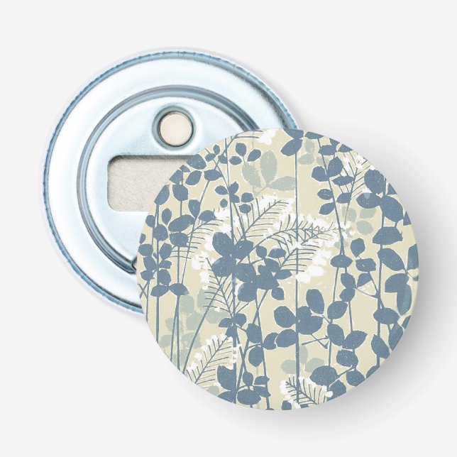 Japanese Asian Blue Leaf Flower Bottle Opener (Front)