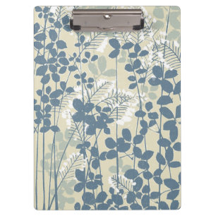Japanese Asian Blue Leaf Flower Clipboard