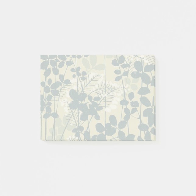 Japanese Asian Blue Leaf Flower Post-it Notes (Front)