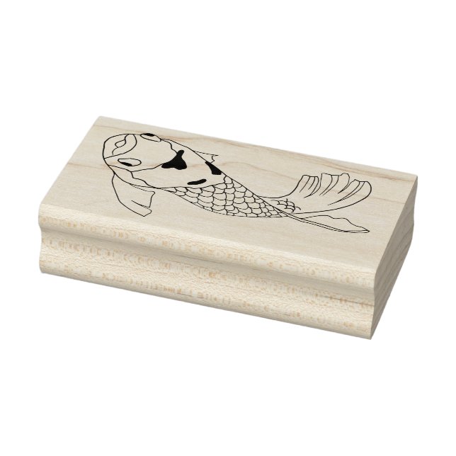 Japanese Asian Koi Art  Rubber Stamp (Stamp)