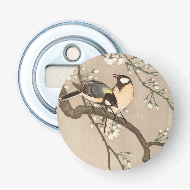 Japanese Asian Koson Bird Chickadee Songbird Bottle Opener (Front)