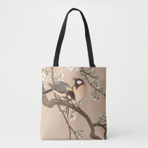 Japanese Asian Koson Bird Chickadee Songbird Tote Bag