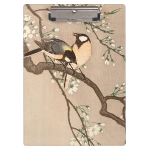 Japanese Asian Ohara Koson Bird Chickadee Songbird Clipboard