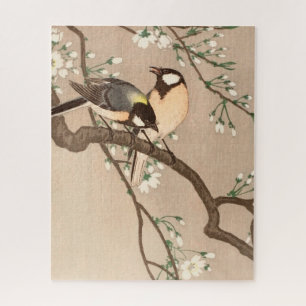 Japanese Asian Ohara Koson Bird Chickadee Songbird Jigsaw Puzzle