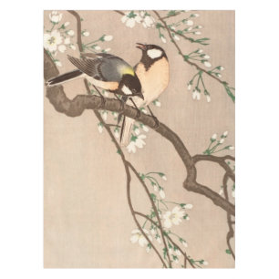 Japanese Asian Ohara Koson Bird Chickadee Songbird Tablecloth