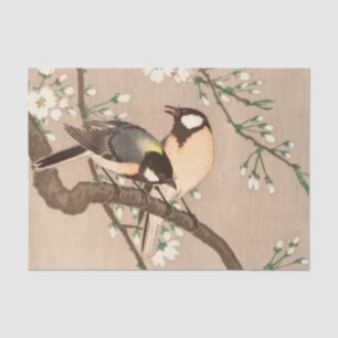 Japanese Asian Ohara Koson Bird Chickadee Songbird Tissue Paper