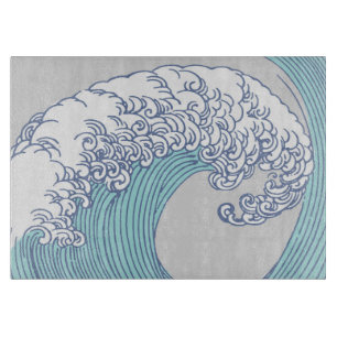 Japanese Asian Surf Wave Art Ocean Art Cutting Board