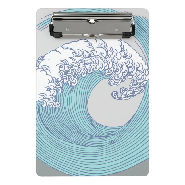 Japanese Asian Surf Wave Art Ocean Art Mini Clipboard (Front)