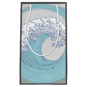 Japanese Asian Surf Wave Art Ocean Art Small Gift Bag