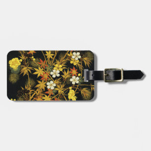 Japanese Autumn Leaves Antique Botanical Luggage Tag
