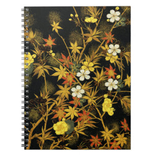 Japanese Autumn Leaves Antique Botanical Notebook