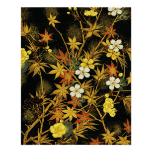 Japanese Autumn Leaves Antique Botanical Poster