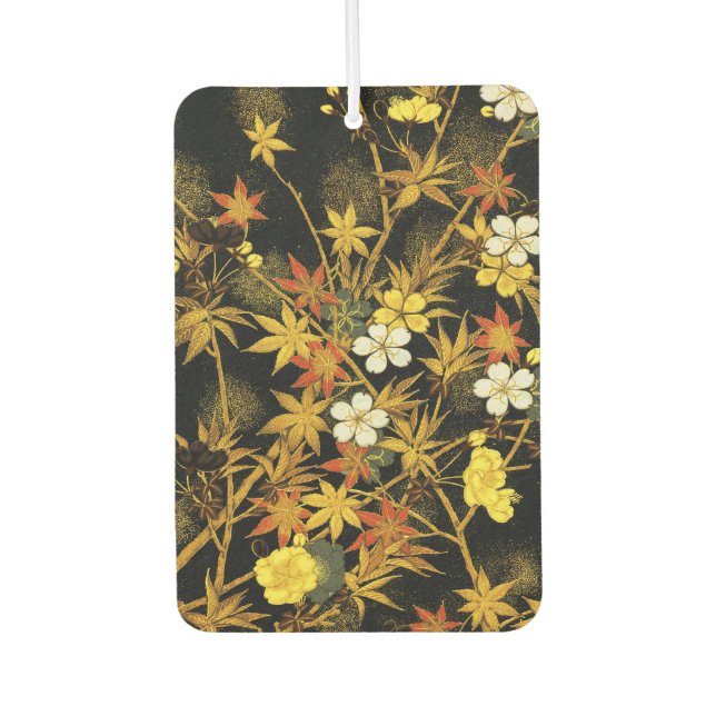 Japanese Autumn Leaves Antique Rich Classic Art Car Air Freshener (Front)