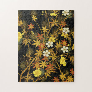 Japanese Autumn Leaves Antique Rich Classic Art Jigsaw Puzzle