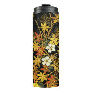 Japanese Autumn Leaves Antique Rich Classic Art Thermal Tumbler