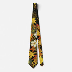 Japanese Autumn Leaves Antique Rich Classic Art Tie