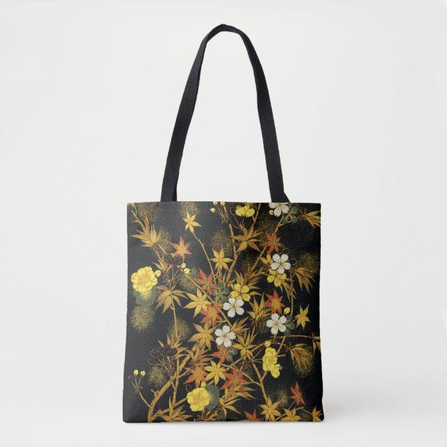 Japanese Autumn Leaves Antique Rich Classic Art Tote Bag (Front)