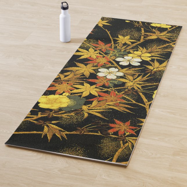 Japanese Autumn Leaves Antique Rich Classic Art Yoga Mat (In Situ)