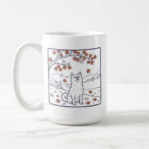 Japanese Autumn Shiba Inu Maple Leaves Coffee Mug