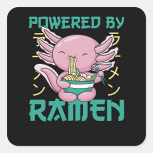 Japanese Axolotl Ramen Kawaii Noodles Axolotls Square Sticker