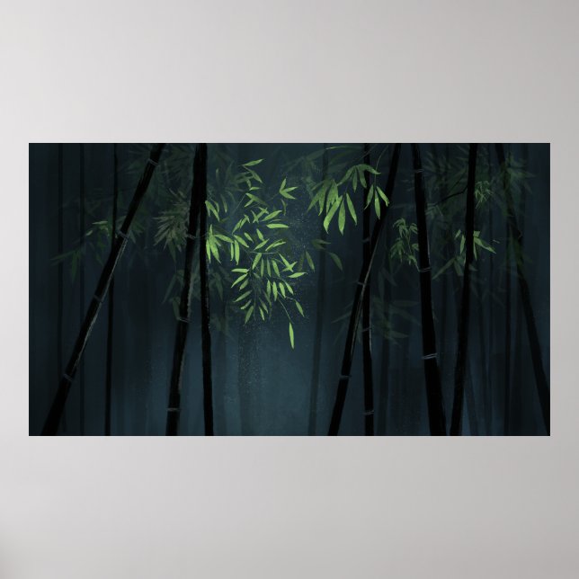 Japanese Bamboo Forest Painting Poster (Front)