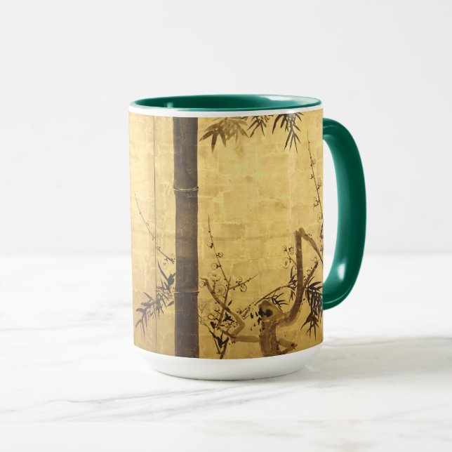 Japanese Bamboo & Plum Tree by Ogata Kōrin Mug (Front Right)
