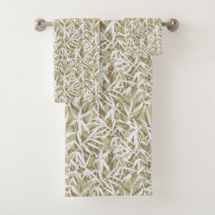 Japanese Bamboo Watercolor Bath Towel Set