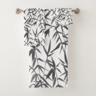 Japanese Bamboo Watercolor Bath Towel Set
