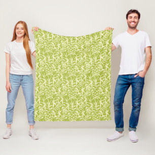 Japanese Bamboo Watercolor Fleece Blanket