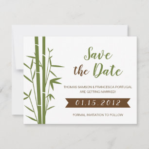 Japanese Bamboo Wedding Save the Date Card