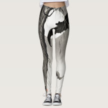 JAPANESE BAT PRINT DESIGNER LEGGINGS