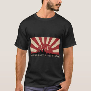Japanese Battleship Yamato Rising Sun Flag  T-Shirt