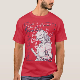 Japanese Beautiful Cherry Blossom Sakura with Samu T-Shirt