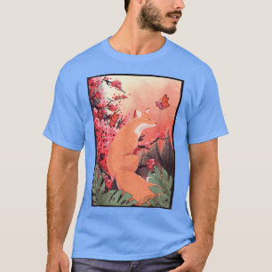 Japanese Beautiful Fox Butterfly T-Shirt