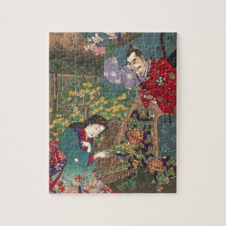 Japanese Beautiful Geisha Samurai Art Jigsaw Puzzle