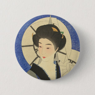 Japanese Beauty At the Bathouse 6 Cm Round Badge