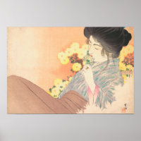 Japanese beauty with flower geisha maiko tattoo
