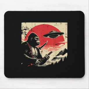 Japanese Bigfoot Samurai Ufo Vintage Sasquatch Men Mouse Mat