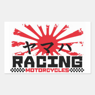 Japanese bikes riders rectangular sticker