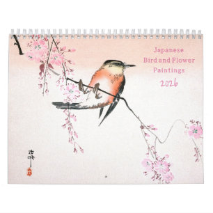 Japanese Bird and Flower Paintings 2026 Calendar