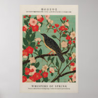 Japanese Bird Giclée Print Ukiyo-e Asian Nature