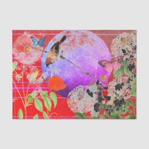 JAPANESE BIRDS AND A FULL MOON TISSUE PAPER