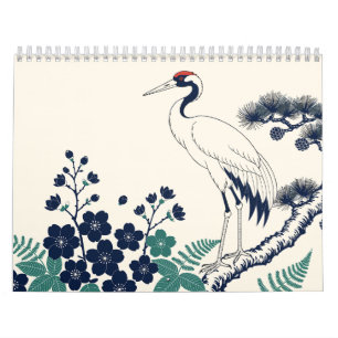 Japanese Birds and Flowers Ukiyo-e Art Calendar