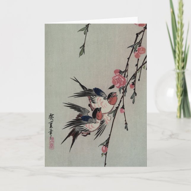 Japanese Birds Greeting Card (Front)