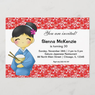 Japanese Birthday theme Invitation