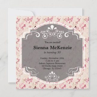 Japanese birthday theme invitation