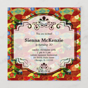 Japanese Birthday theme Invitation